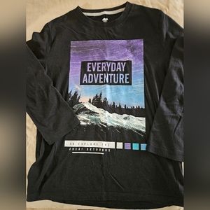 Old Navy Boys L 10-12 Everyday Adventure long sleeve black tshirt